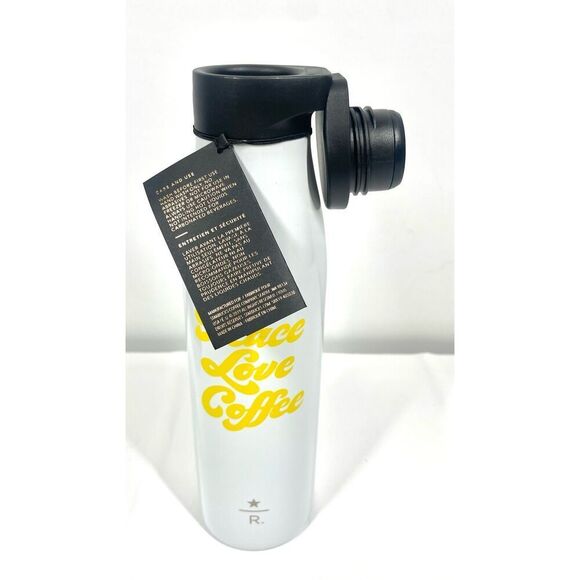 Starbucks 2019 Peace Love Coffee Stainless Steel 20oz Bottle Magnetic HTF NWT - Picture 2 of 6